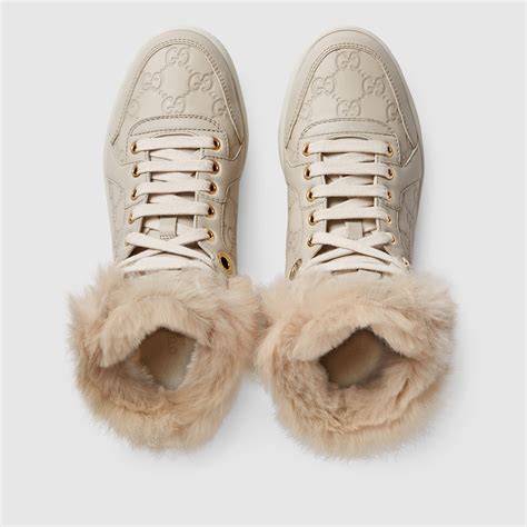 gucci furry shoes|gucci pearl sneakers.